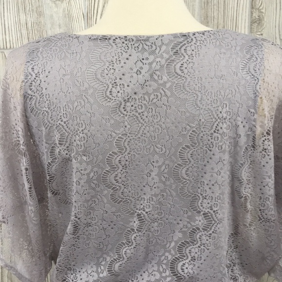 Vintage Alfani Dress Gray Lace Layered Size Medium - Picture 7 of 7